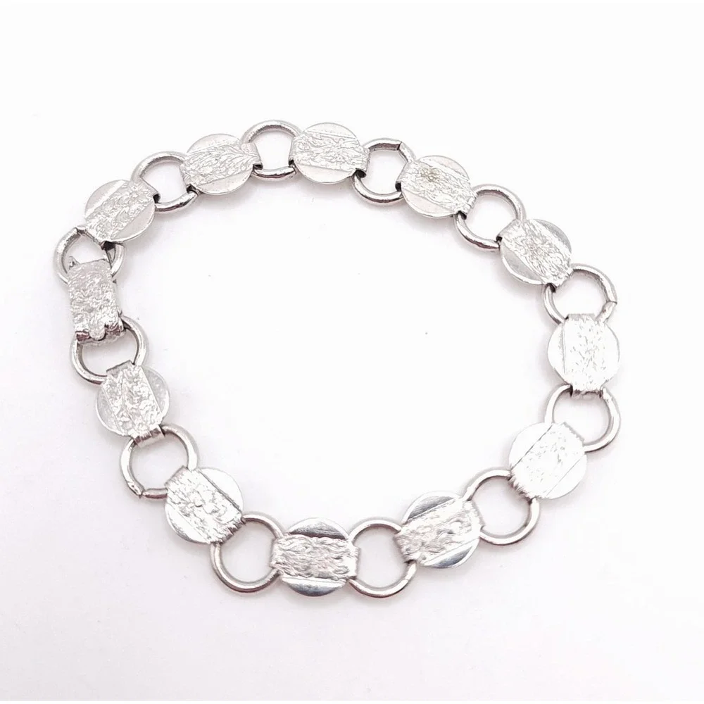 Sarah Coventry Young N Gay Bracelet Silver Tone Floral 1959 Vintage Signed 7in